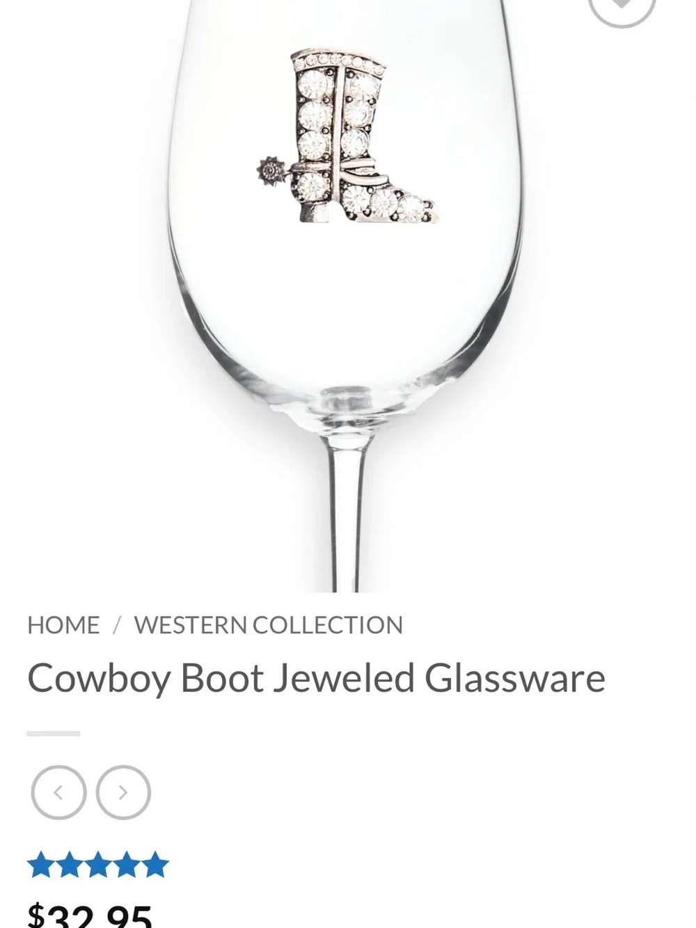 The Queen’s Jewels - Cowboy Boot Jeweled Glassware Set of 2